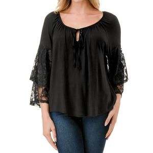 NEW VAVA bell sleeve top in black